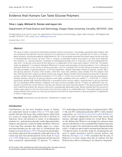 Evidence that Humans Can Taste Glucose Polymers