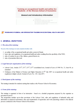an outline of the occupational health and safety system in Poland