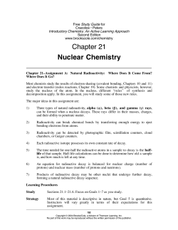 Chapter 21 Nuclear Chemistry