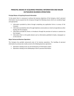 principal means of acquiring personal information and