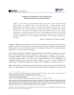 Singapore`s Fiscal Response to the Great Recession