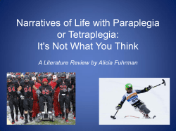 Narratives of Life with Paraplegia or Tetraplegia: It`s Not What You
