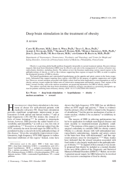 Deep brain stimulation in the treatment of obesity