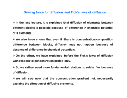 Driving force for diffusion and Fick`s laws of diffusion