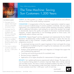 The Time Machine: Saving Sun Customers 1,200 Years