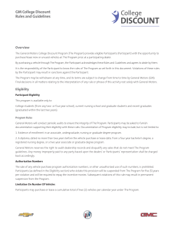 GM College Discount Rules and Guidelines