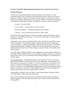 Alcohol Study Report - League of Women Voters of New Mexico