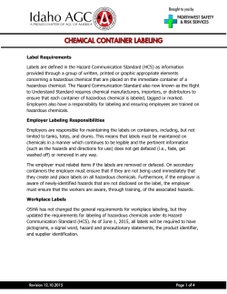 Chemical Container Labeling