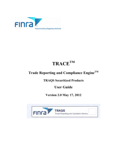TRACE &mdash; TRAQS Securitized Products User Guide