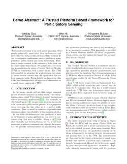 A Trusted Platform Based Framework for Participatory Sensing