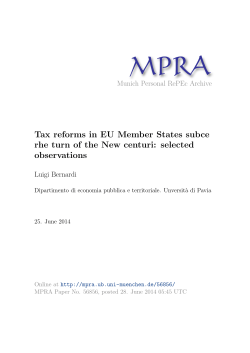 Tax reforms in EU Member States subce rhe turn of the New centuri