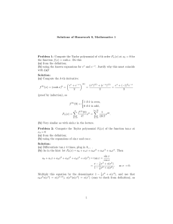 Solutions of Homework 9, Mathematics 1 Problem 1: Compute the