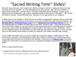 Sacred Writing Time slides