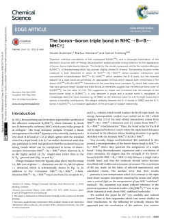 The boron&ndash;boron triple bond in NHC&rarr;B  B&larr;NHC