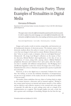 Analyzing Electronic Poetry. Three Examples of