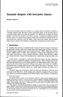 Dynamic duopoly with best