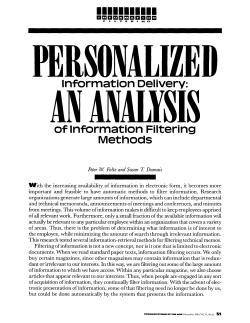 Illllllllll Of Information Filtering Methods