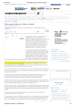 This season jobs are a dime a dozen - The Times