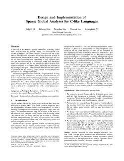 Design and Implementation of Sparse Global Analyses for C