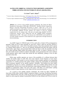 Satellite Orbital Conjunction Reports Assessing