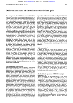 Different concepts of chronic musculoskeletal pain