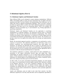 5. Relational Algebra (Part I)