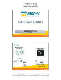 An Overview of the WISC-V