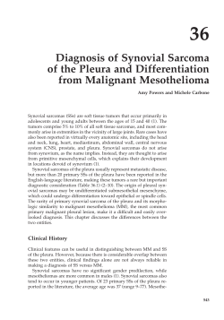 36 Diagnosis of Synovial Sarcoma of the Pleura and Differentiation