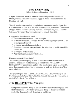 Lord I Am Willing To RECEIVE What You give