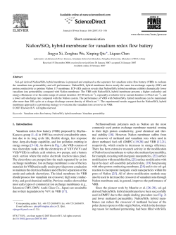 Nafion/SiO2 hybrid membrane for vanadium redox flow battery