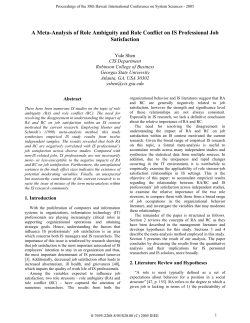 A Meta-Analysis of Role Ambiguity and Role Conflict on IS