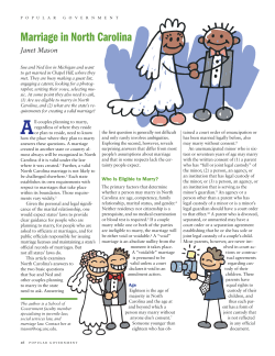 Marriage in North Carolina - School of Government Bookstore