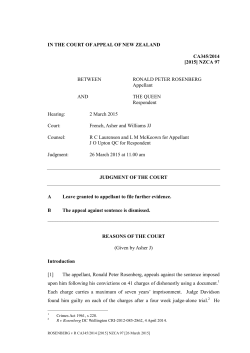 IN THE COURT OF APPEAL OF NEW ZEALAND CA345/2014 [2015