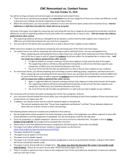 CNC Noncontact vs. Contact Forces