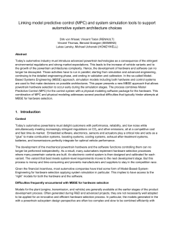 Linking model predictive control (MPC) and system