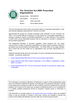 the Terrorism Act 2000 (Proscribed Organisations)