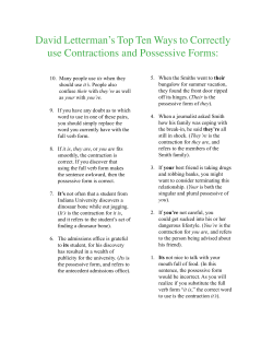 Contractions and Possessive Pronouns, By Andrew Doehrman