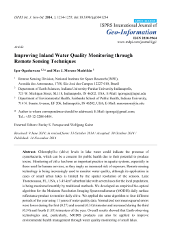 Improving Inland Water Quality Monitoring through Remote Sensing