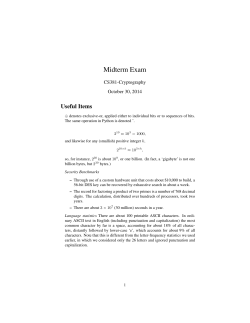 Solutions to 2014 midterm