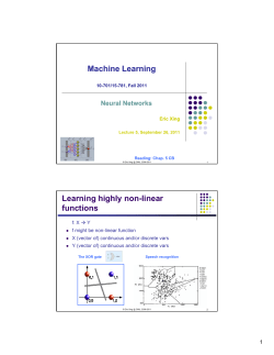 Machine Learning Learning highly non