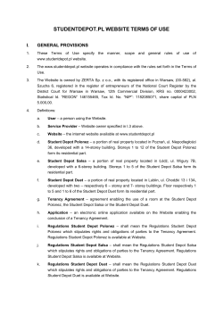 STUDENTDEPOT.PL WEBSITE TERMS OF USE