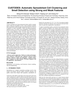 CUSTODES: Automatic Spreadsheet Cell Clustering and Smell