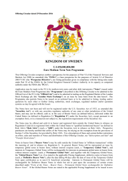 Euro Medium Term Note Programme