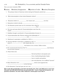 Romantic Unit Literary Terms