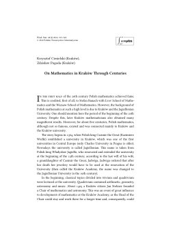 On Mathematics in Krakow Through Centuries