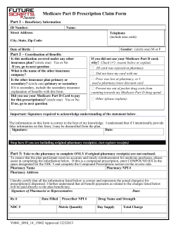Medicare Part D Prescription Claim Form