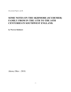 Occasional Papers, no - Scudamore Family History Group