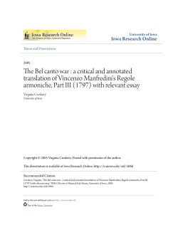 The Bel canto war - Iowa Research Online
