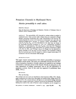 Potassium Channels in Myelinated Nerve Selective permeability to