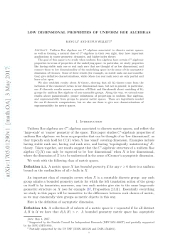 Low dimensional properties of uniform Roe algebras